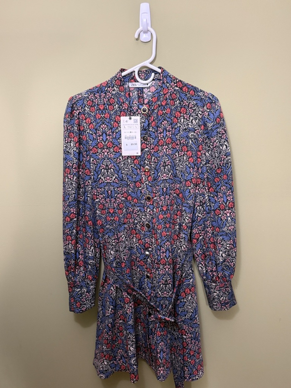 Zara Floral Button-Front Mini Dress